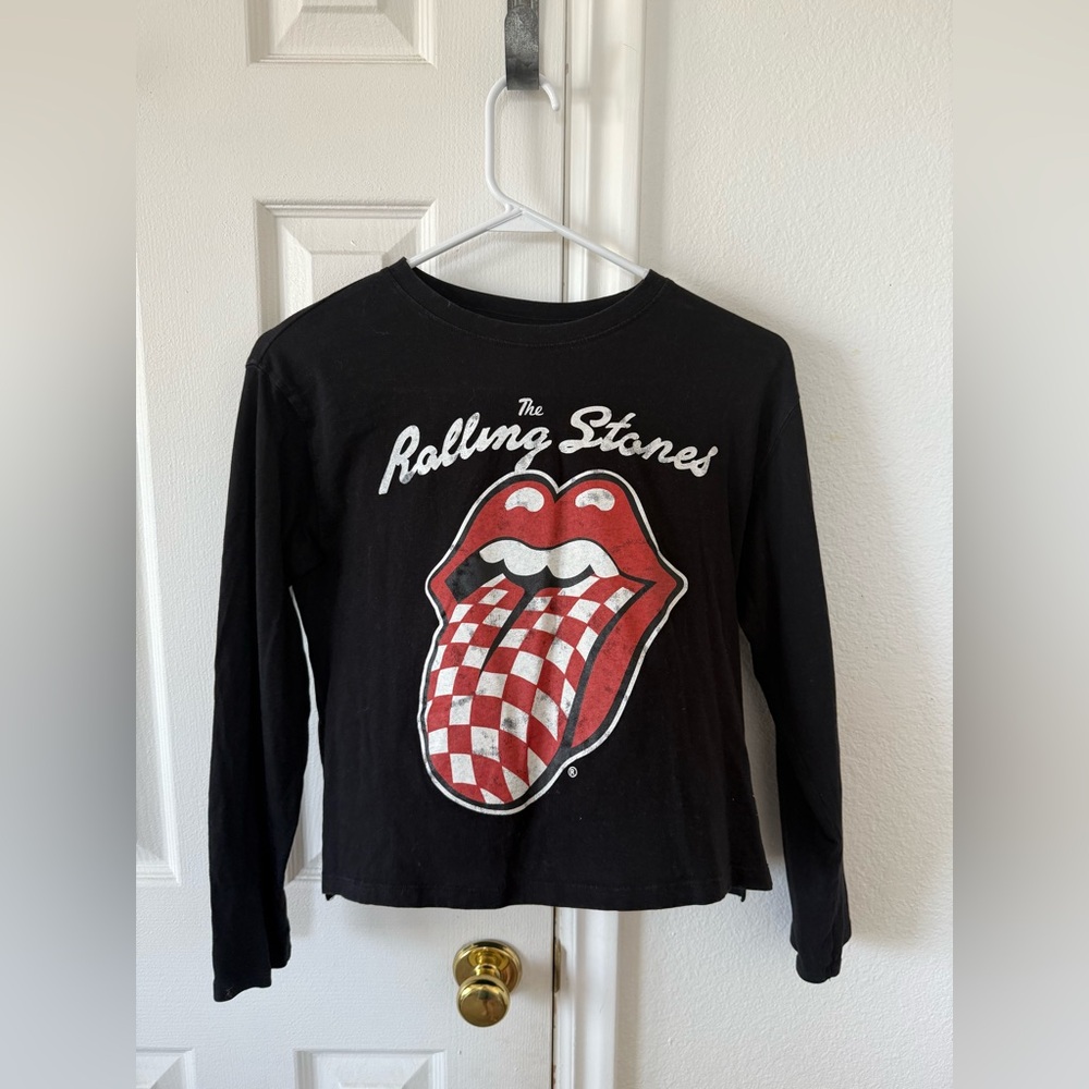 Zara Black Rolling Stones Kids Long Sleeve Tee